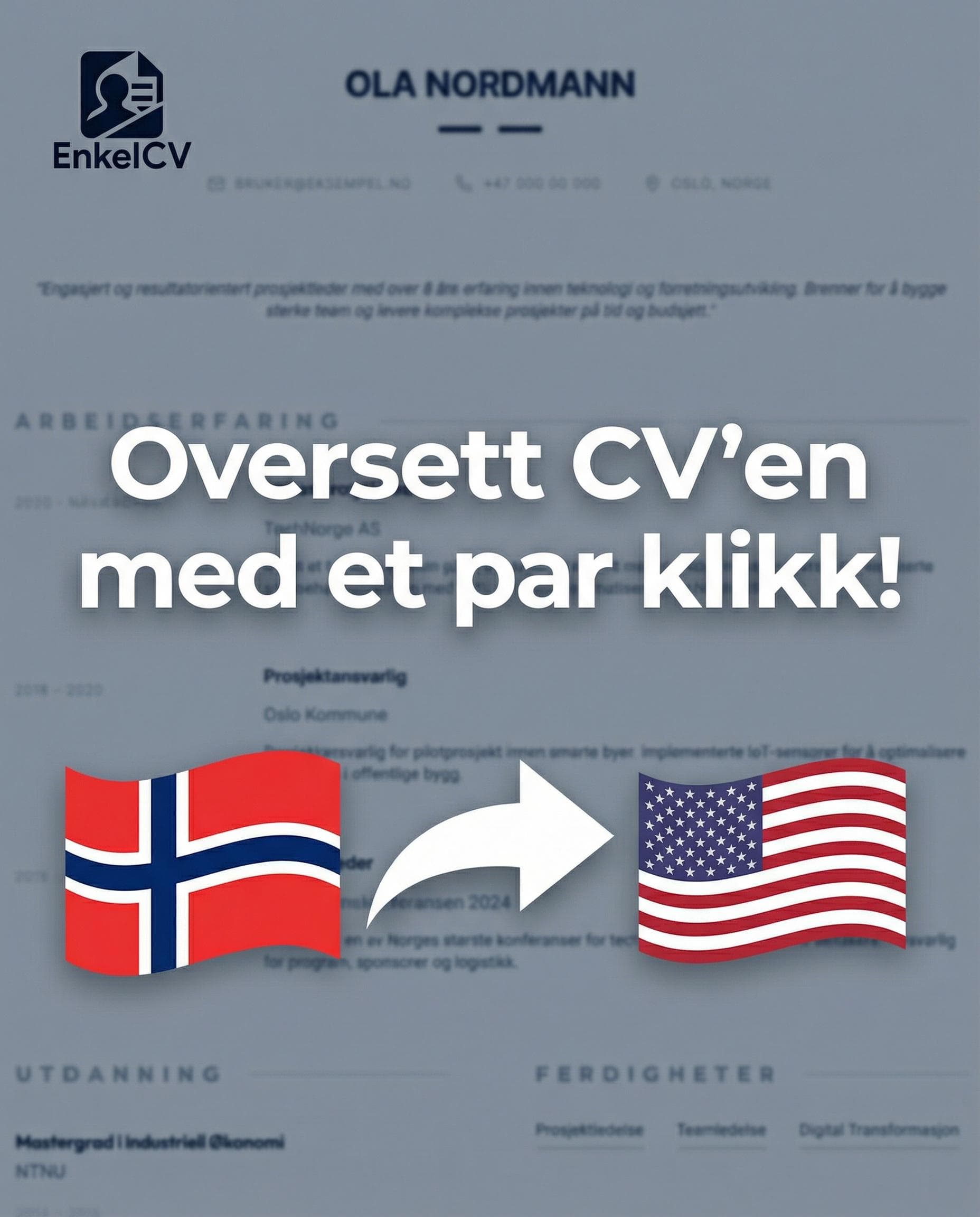 EnkelCV lanserer engelsk oversettelse av CV med bare et par klikk